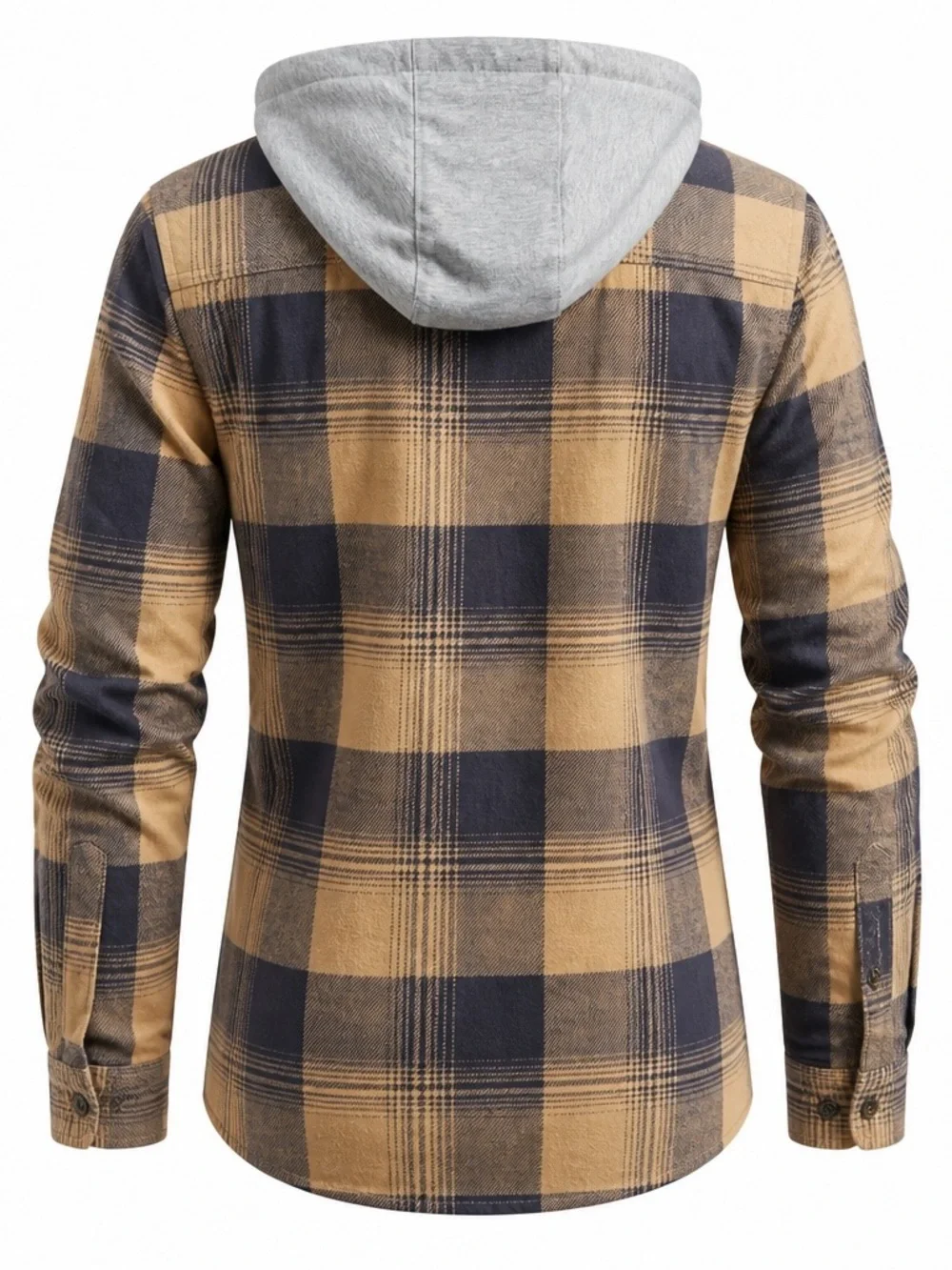 Levi's Navy and Tan Plaid Hooded Shacket Boys XL - Picture 2 of 7
